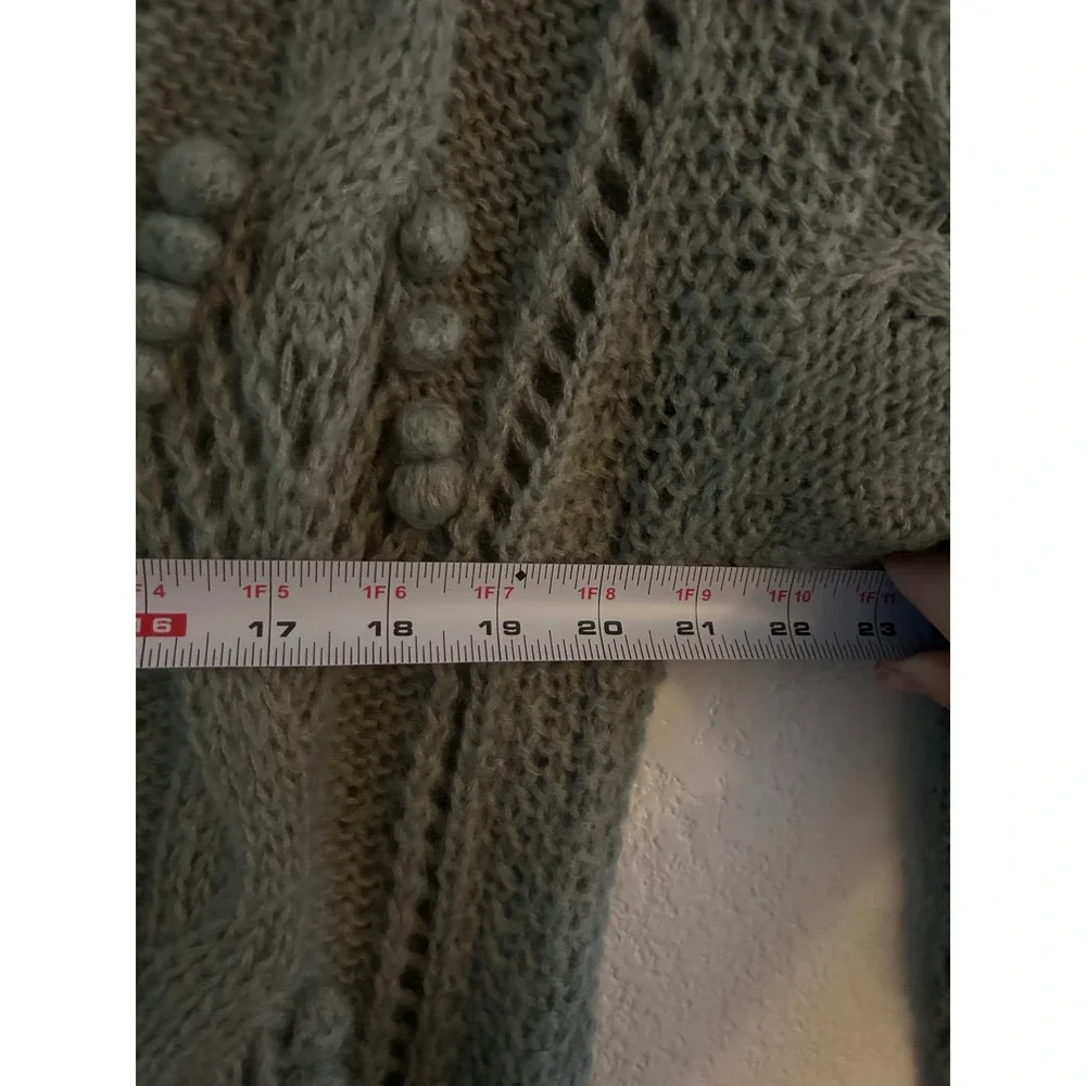 LOUISE MISHA Sage Green Sirika Mohair and Merino Wool Cardigan XS Oversized - Picture 5 of 12